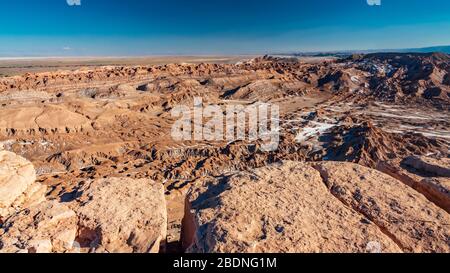 Vista dall'alto della Moon Valley ad Atacama Foto Stock