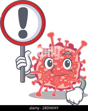 Un'icona di stile cartoon di Polyploviricotina con un cartello Illustrazione Vettoriale