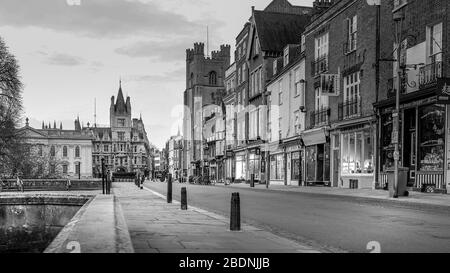 Deserta Kings Parade Cambridge in tempo di Pandemic Foto Stock