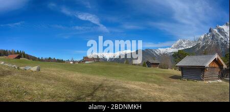 Panorama con montagne alp in baviera germania Foto Stock