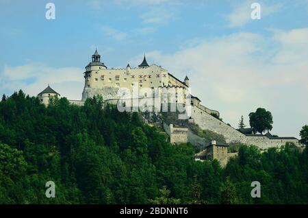 Austria, Hochwerfen castello nella valle di Pongau - ex location cinematografico Foto Stock