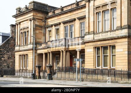 Paisley Sheriff e Justice of the Peace District Court, St James Street, Paisley, Renfrewshire, Scotland, UK Foto Stock