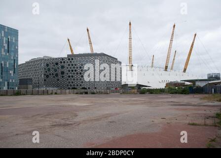 Docklands New Labor Tony Blair Millennium Dome O2 Arena, Peninsula Square, Greenwich Peninsula, Londra SE10 0DX di Richard Rogers HOK Sport Foto Stock