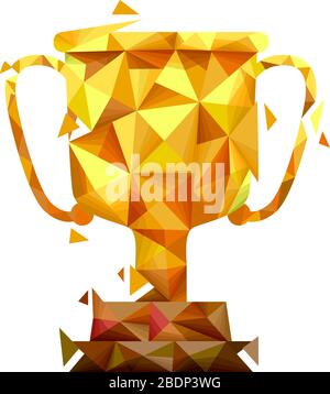 Illustrazione di un Big Gold Trophy in Geometric Design Foto Stock