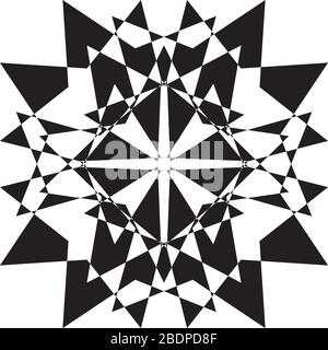 Astratto progetto di sviluppo Arabesque Shield Design nero su sfondo trasparente senza giunture plaid Illustrazione Vettoriale