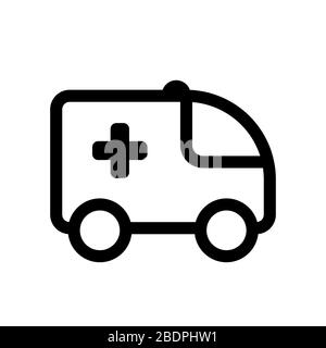 icona di ambulanza simbolo di segno isolato illustrazione vettoriale - icone vettoriali in stile nero di alta qualità Illustrazione Vettoriale