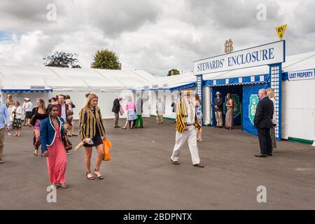 Stewards enclosure a Henley Royal Regatta, Henley on Thames, Oxfordshire, Inghilterra. GB, REGNO UNITO Foto Stock