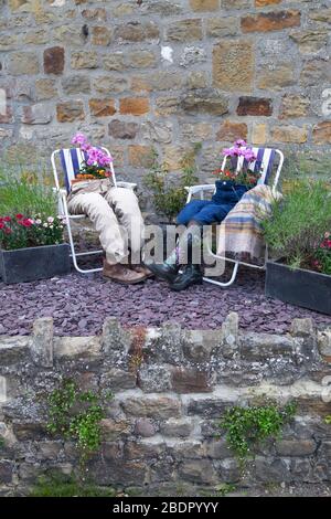 Galaphay Village Scarecrow Festival 2019, Yorkshire, Inghilterra Foto Stock