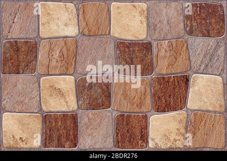 Blocchi di pietra mosaico decorativo forma spudeless modello in parete di fondo per parete e pavimento Foto Stock