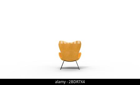 Rendering 3D di una poltrona retrò mobili isolato sfondo bianco Foto Stock