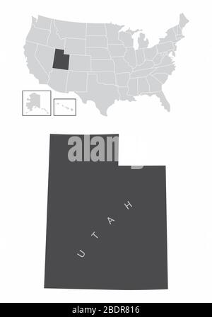 Mappa dello stato dello Utah Illustrazione Vettoriale