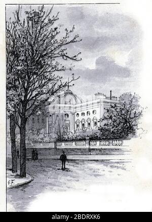 Vue du palais de la Legion d'Honneur (Hotel de Salm) a Paris' (Vista del Palazzo della Legion d'Honneur (Hotel de Salm) Paris) Dessin de Gustave fra Foto Stock