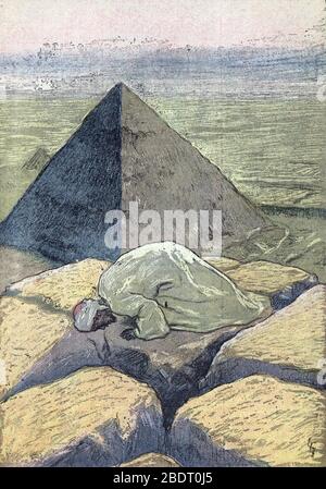 'Priere d'un musulman tourne vers la Mecque, Egypte' (preghiera musulmana in Egitto) Illustrazione da 'le Pelerin' 6/05/1934 Collezione privata Foto Stock