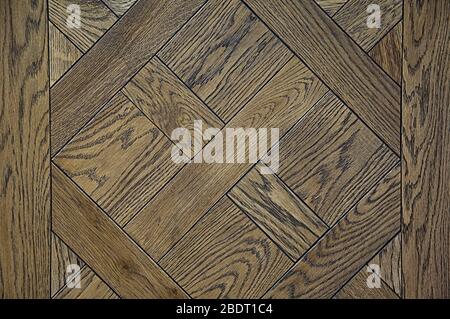 Parquet di quercia. Sfondo in legno testurizzato. Grigio con strisce nere. Colore naturale. Foto Stock