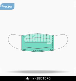 Maschera linea icona isolata su sfondo pulito. Icona maschera icona disegno concetto in stile moderno. Illustrazione vettoriale per l'interfaccia utente dell'applicazione logo mobile del sito Web Illustrazione Vettoriale
