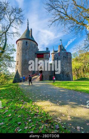 Castell Coch, il Castello Rosso, Tongwynlais, distretto di Cardiff, Galles, Regno Unito, Europa Foto Stock