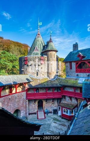 Castell Coch, il Castello Rosso, Tongwynlais, distretto di Cardiff, Galles, Regno Unito, Europa Foto Stock