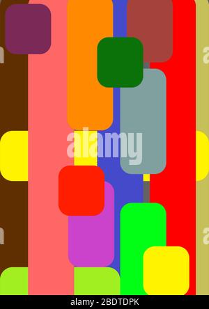 Modello astratto colorato per testo da rettangoli arrotondati. Immagine di sfondo. Posizionare per il testo. Immagine vettoriale. Poster. Astrazione. Illustrazione Vettoriale
