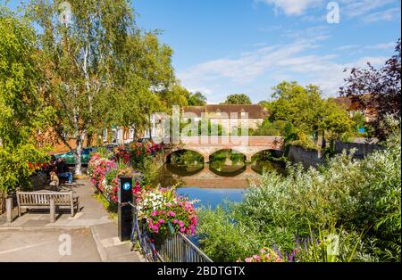 Archi di un'estensione del ponte di Abingdon sul Tamigi in Abingdon-on-Thames, Oxfordshire, Inghilterra sudorientale, Regno Unito Foto Stock