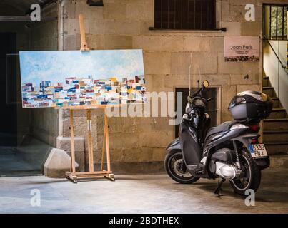 Ingresso allo studio dell'artista a Barcellona, Spagna. Foto Stock