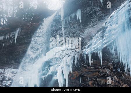 Kaaterskill Falls, le cascate più alte di New York in inverno Foto Stock