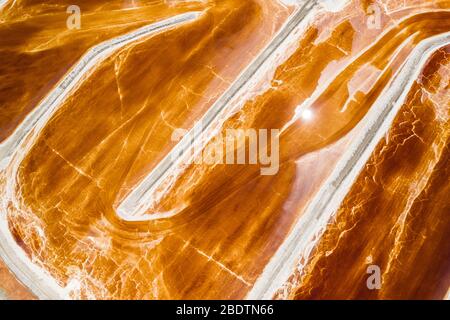 Stagni di evaporazione al lago Searles Foto Stock