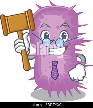 Un umile giudice di acinetobacter baumannii cartoon personaggio design indossare occhiali Illustrazione Vettoriale