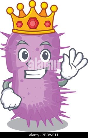 Un Re saggio di stile mascotte di acinetobacter baumannii Illustrazione Vettoriale