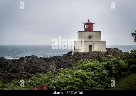 Wild Pacific Trail faro loop in tempo piovoso sull'isola di Vancouver Foto Stock