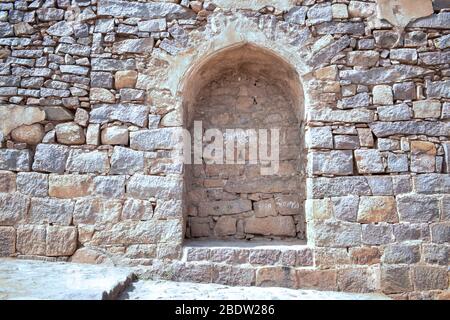 Old Fort Rock muro di pietra texture di architettura disegno per sfondo sporco Old Texture Stock Fotografia Foto Stock