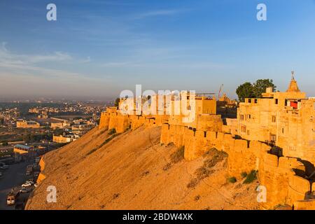 Jaisalmer Fort alla prima luce Rajasthan India Foto Stock