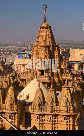 Sri Chandra Prabhu Swami Jain Tempio Jaisalmer Forte Rajasthan India Foto Stock