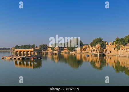 Gadisar Lago Jaisalmer Rajasthan India Foto Stock