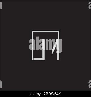 Modello di disegno vettoriale con logo ln o logo nl iniziale Illustrazione Vettoriale