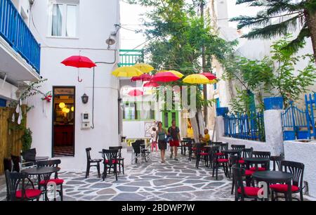 fotografia di strada di Naxos Chora Cyclades Grecia Foto Stock
