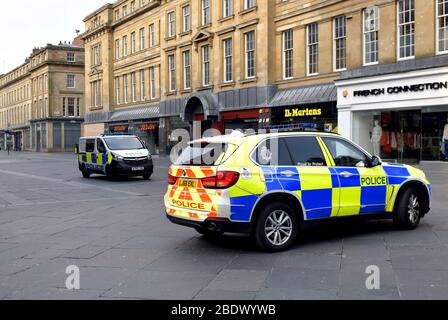 Newcastle e Gateshead centri città durante il blocco nel mese di aprile 2020 da focolaio di Corona virus Foto Stock