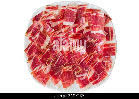 Dry cured fette di prosciutto Foto Stock