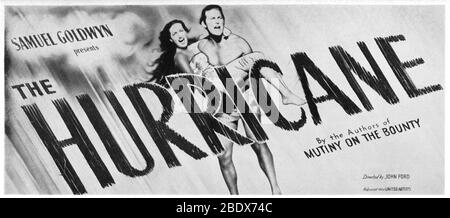 DOROTHY LAMOUR e JON HALL nell'URAGANO 1937 regista JOHN FORD romanzo Charles Nordhoff e James Norman Hall effetti speciali James Basevi The Samuel Goldwyn Company / United Artists Foto Stock