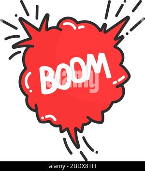 boom esplosione cartoni animati nel fumetto Illustrazione Vettoriale