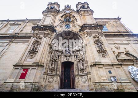 Basilica di Santa Maria del Coro a San Sebastian città costiera situata nella Comunità Autonoma Basca, Spagna Foto Stock