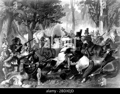 Guerra del 1812, Battaglia del Tamigi, morte di Tecumseh Foto Stock