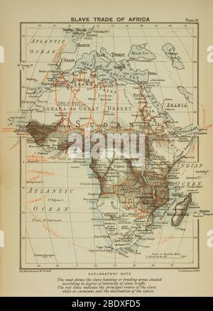 Mappa del commercio degli schiavi in Africa, 1899 Foto Stock