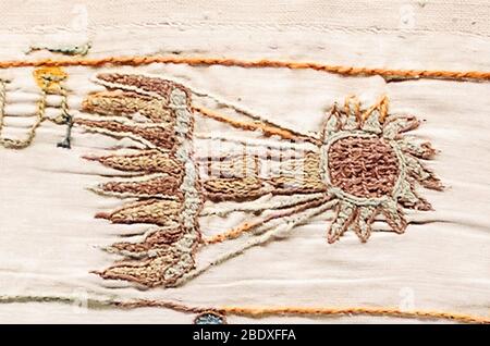 Arazzo di Bayeux, Cometa di Halley, 1066 Foto Stock