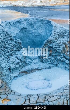 Campo geotermico di Hverir, Regione Nord-Ovest, Islanda Foto Stock