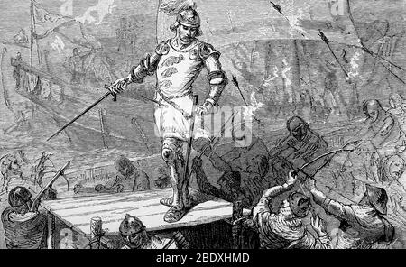 Marco Polo con l'Esercito di Kublai Khan, 1287 Foto Stock