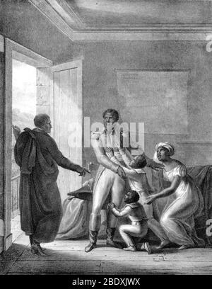 Il generale Charles Leclerc cattura Toussaint l'Ouverture, 1801 Foto Stock