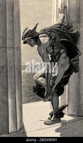 Mercurio o Hermes, Dio greco e romano Foto Stock