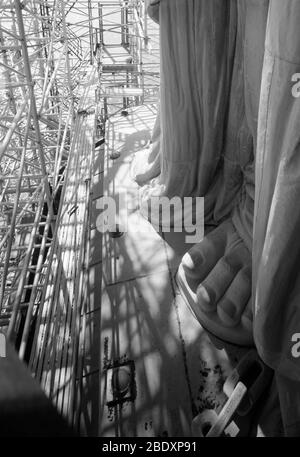 Statua della libertà, Restauro, 1985 Foto Stock