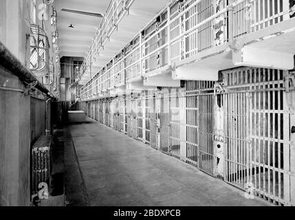 Alcatraz, blocco celle A, 1986 Foto Stock