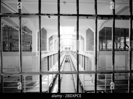 Alcatraz, blocco celle B e blocco celle C, 1986 Foto Stock